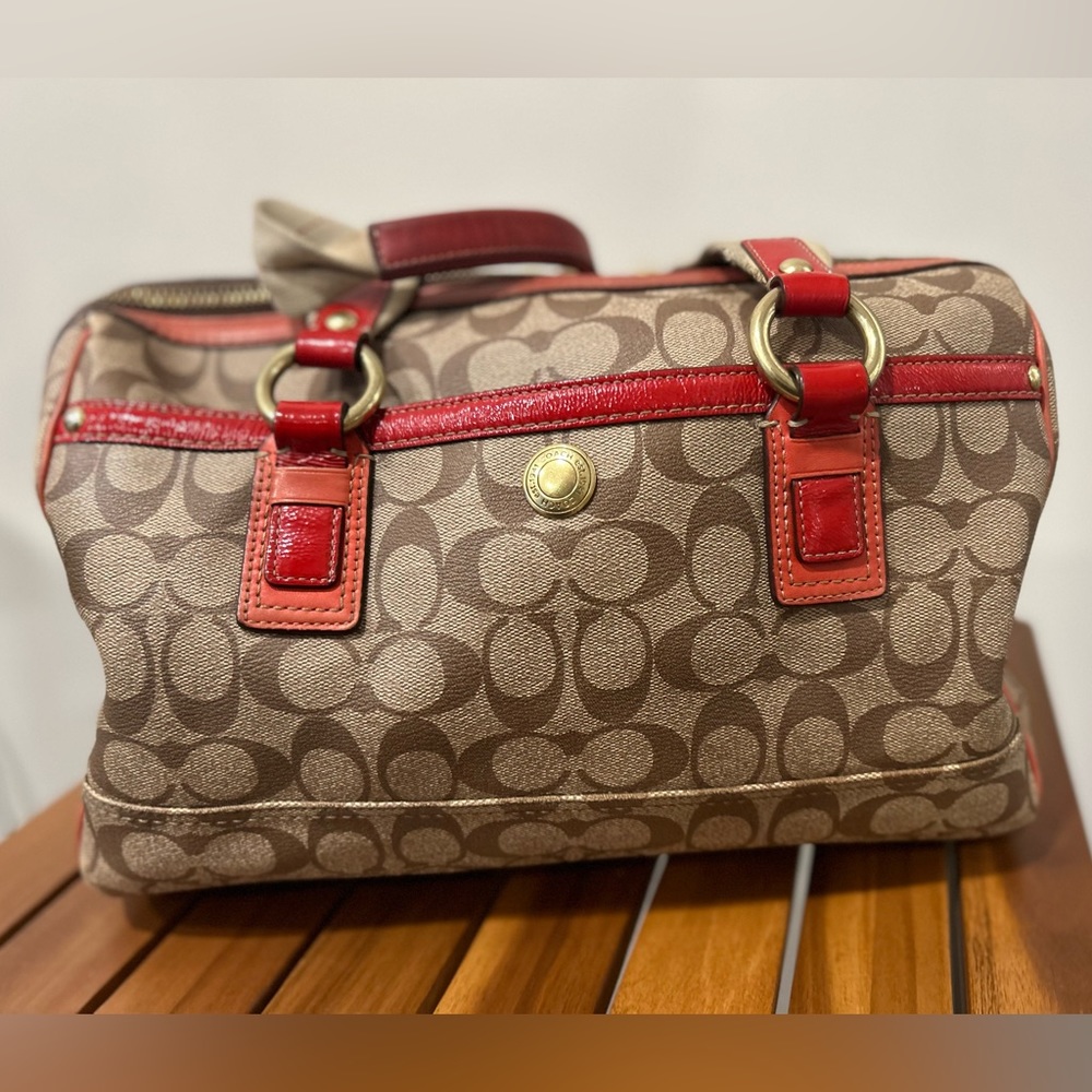 Coach Heritage Stripe XL Zip Satchel K0769-11353 - Picture 4 of 12